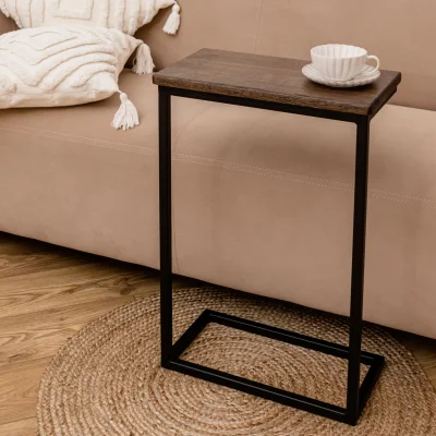 Стол журнальный GOOSE DD, дуб мореный/черный фотография