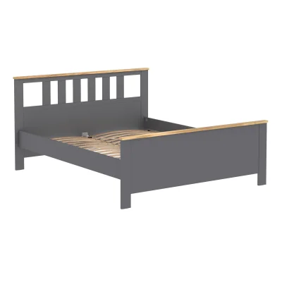 Кровать двойная САГА 160*200, серая/ясень (2.08.04.070.15 RU) фотография