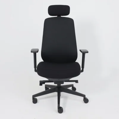 Кресло поворотное FENIX, черная сетка + ткань/черный полиамид_4