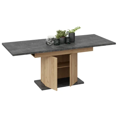 Стол раздвижной ДЕТРОЙТ Тип 1, 1504(2014)*850, ателье темный/дуб крафт золотой_5