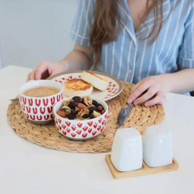 Миска-Боул LOVE PRINT, керамика, красный принт, d17*7,4см_7