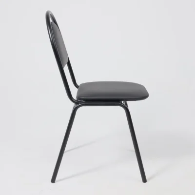 Стул на раме SEVEN BLACK V-4, кожзам, черный_9