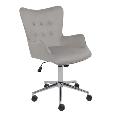 Кресло поворотное BELLA chrome, Seven 324, велюр/серый фотография