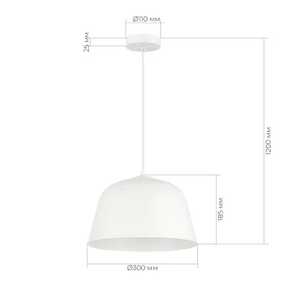 Светильник подвесной Белый/Белый E27 1*40W BLANK_6