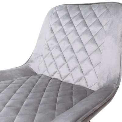 Стул барный LEROS, (светло-серый велюр HLR-20/черный)_9