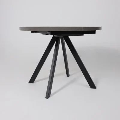 Стол RONDO М-100, круглый раздвижной 100(135), ДЫМЧАТАЯ КЕРАМИКА/Черный_15