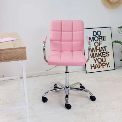 Кресло барное ROSIO, 2, поворотное, экокожа розовый/хром_4