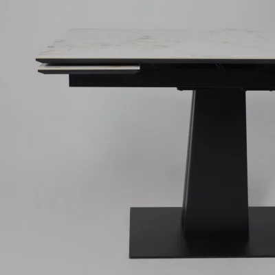 Стол AV 2119, МДФ+керамика, раздвижной 1200 (1800)*800 натуральный, глянцевый GOLD JADE/черный_11