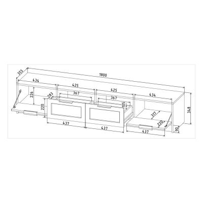 Тумба(ТВ) КОНЦЕПТ Тренд КТ-ТВ4-35, к.Белый/ф.Белый  (В348хШ1800хГ355мм)_4