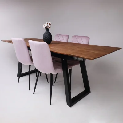 Стол САНГАЙ раздвижной, 160(220)*80*80, дуб мореный/ черный (ПрР-7 DSW (02) ТрН/Р-80)_8