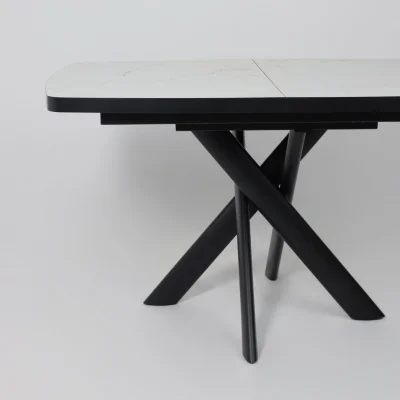 Стол LEONEL-130, раздвижной 130(165)х85, Кварцит-HPL/Черный_11