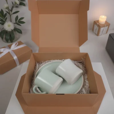 Подарочный бокс №5 (Кружка (2 шт.) + Блюдо малое (2 шт.) + Подарочная упаковка)_3