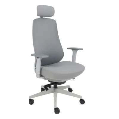 Кресло поворотное FENIX, серая сетка + ткань/серый полиамид_1