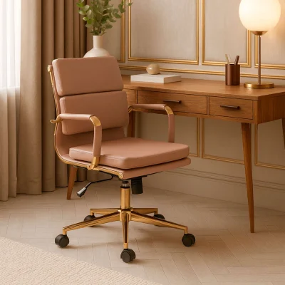 Кресло рабочее INDIGO, LB кофейный/золотой_2