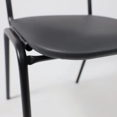 Стул на раме SEVEN BLACK V-4, кожзам, черный_7