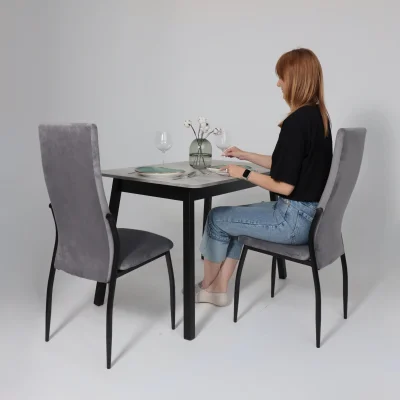 Стол TIRK RADIAL-110, раздвижной 110(142)х70, Серый сланец/Чёрный_9