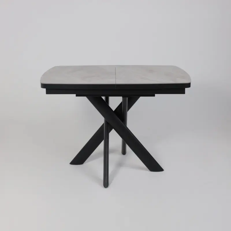 Стол LEONEL-110, раздвижной 110(145)х80, ITALIAN LIGHT GREY GLOSS ST CER/Черный_preview_15