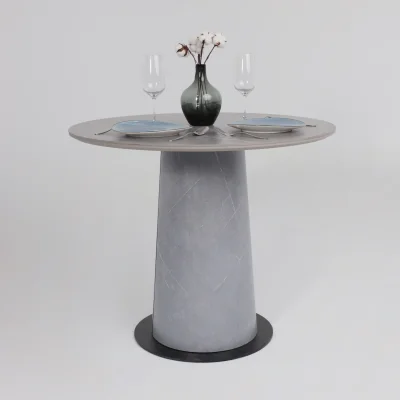 Стол AV 2317, МДФ+керамика, нераздвижной 900 серый, матовый LARKA GREY/черный+HPL Будда_7