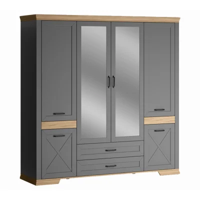 Н.м. "MARSELLE" шкаф SZF6D2S, к.Дымчатый алмаз+Дуб урбан янтарный/ф.Дымчатый алмаз_2