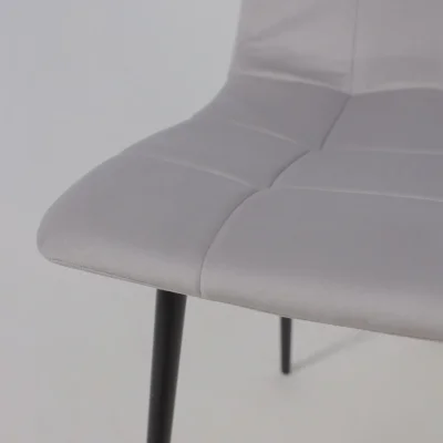 Стул AV 406-N, светло-серый бархат H-09/черный_18