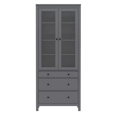 Шкаф с витриной САГА 90, серый (2.08.07.130.4 RU)_2