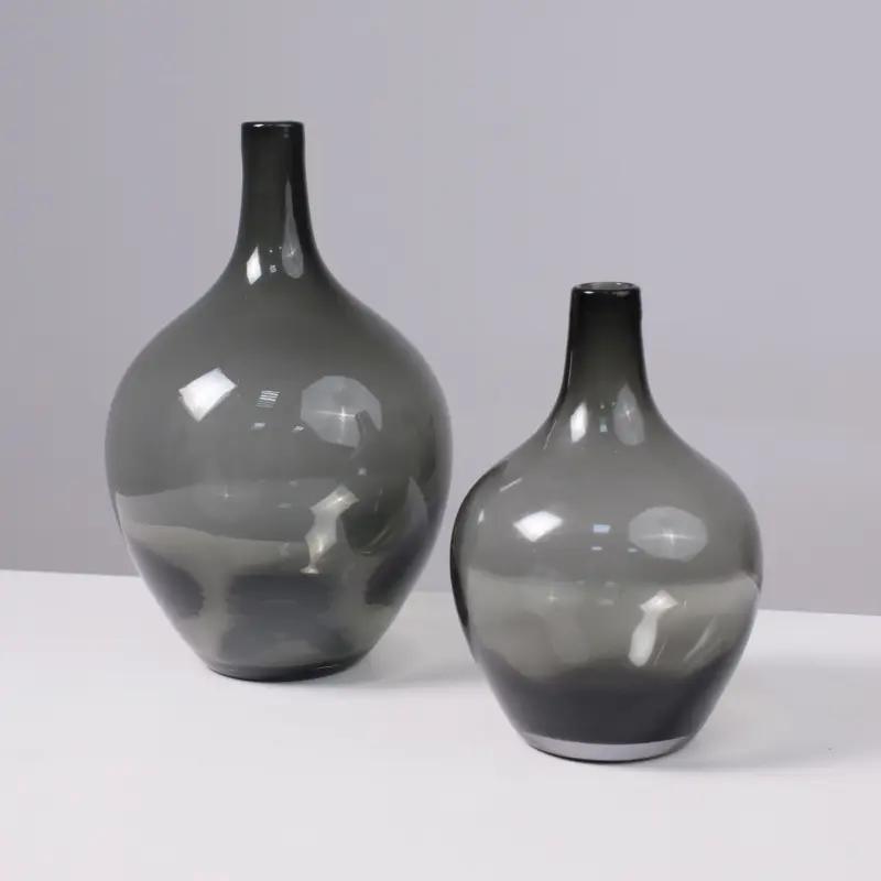 Ваза стеклянная FOAM, дымчатый, 13*20см_preview_5