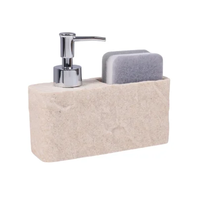 Дозатор декоративный с подставкой для губки NEXUS, бежевый фотография