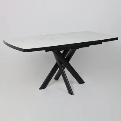 Стол LEONEL-130, раздвижной 130(165)х85, Кварцит-HPL/Черный_17