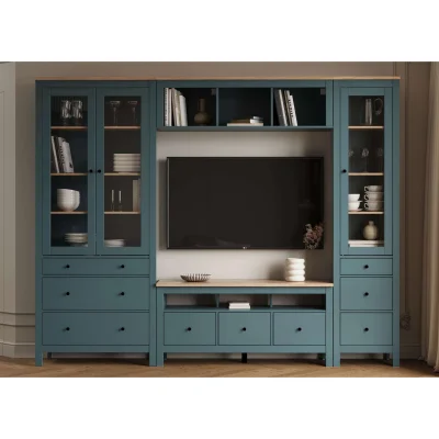 Шкаф с витриной САГА 90 МОРУ, темно-бирюзовый/ясень (2.08.16.250.16 RU)_8