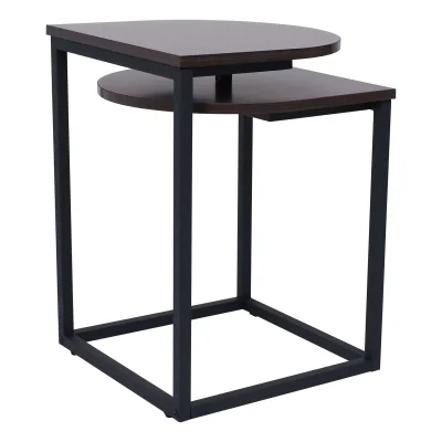 Стол журнальный CHIP, дуб итальянский/черный, 400*400*550_4