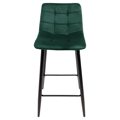 Стул барный MIA, зеленый велюр HLR57/черный_2