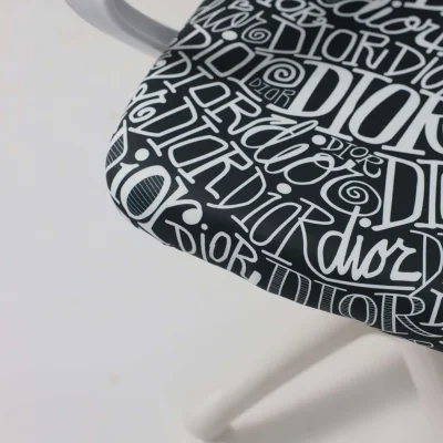 Кресло рабочее, поворотное RICCI NEW, white, ткань, черно-белая диор_8