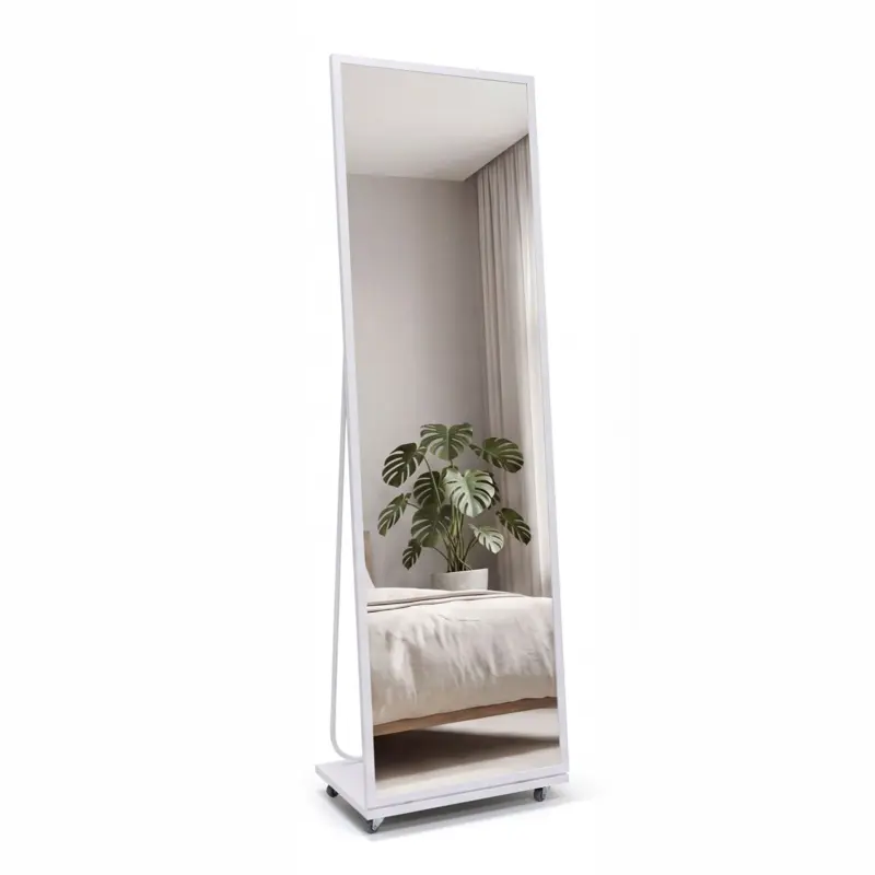 1600*500 зеркало напольное, белое, с полкой на колесиках ( MA5np-16050white)_preview_1