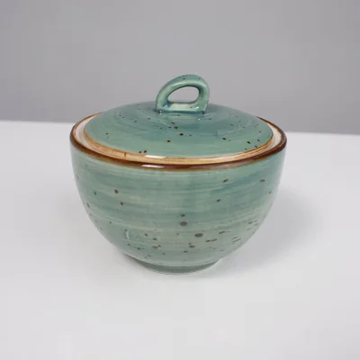 Сахарница VITAL, фарфор, зеленый, 10*10*9см фотография