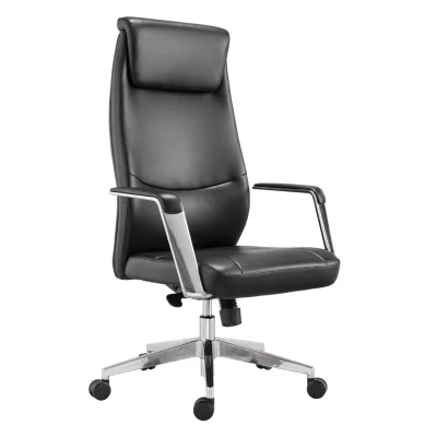 Кресло офисное BRABIX PREMIUM, Jazz EX-757, синхромеханизм, аллюминий, черная экокожа фотография