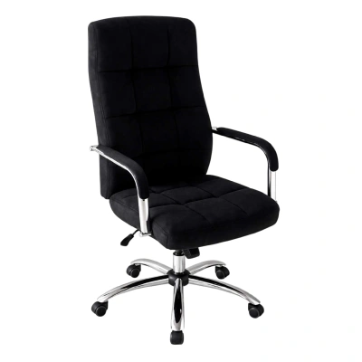 Кресло рабочее (поворотное) HARMONY, черная ткань/хром_1