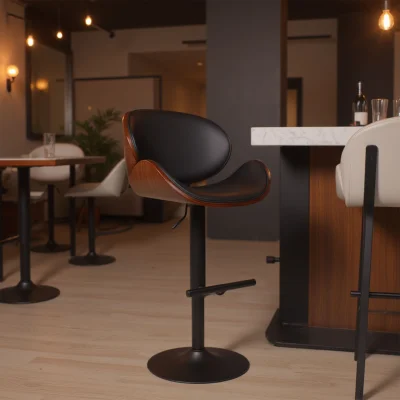 Кресло барное ROCKER, экокожа, черный/черный_7