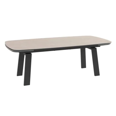 Стол PANAMA SLIDE-230, раздвижной 230(310)*115, BAYONA IVORY PREMIUM CER/Черный фотография