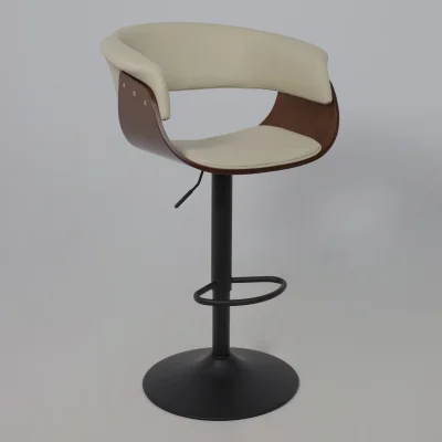 Стул барный ROSSI, экокожа, кремовый C-18/черный_10