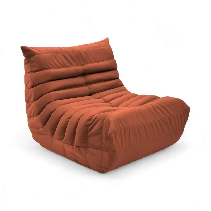 Бескаркасное кресло Француз BeanBag 90*45 / микровелюр, Морковь фотография