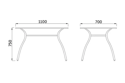 Стол PATRIZIA, хром/стекло, 1100*700*750*8/5_3