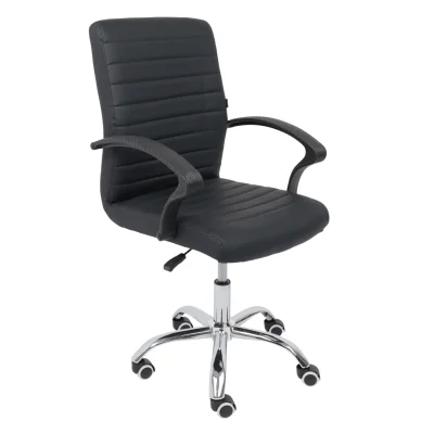 Кресло рабочее, поворотное JAMES, экокожа, черный фотография