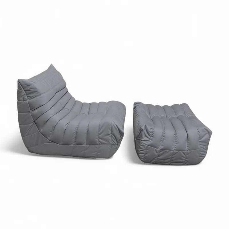 Бескаркасное кресло-пуф Француз BeanBag 90*35 / микровелюр, Сталь_preview_4