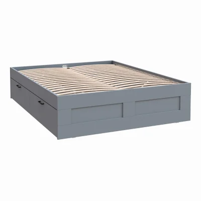 Кровать двойная с ящиками НАВИ 160х200 (без изголовья), серая (2.15.04.110.4 RU) фотография