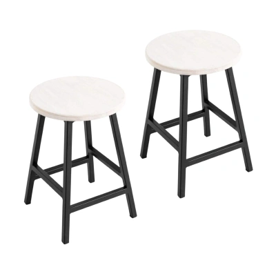 Табуреты круглые для кухни деревянные, комплект 2 шт, SMH-245 беленый дуб_1