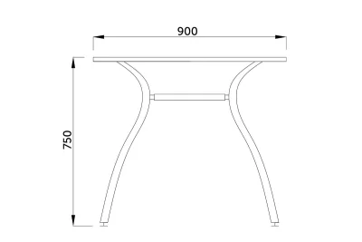Стол FINEZIA, хром/стекло, 900*750*8/5_3