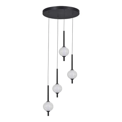 Светильник подвесной ST-Luce Черный/Прозрачное кракелированное стекло LED 4*8,5W 3000K PEEK_2