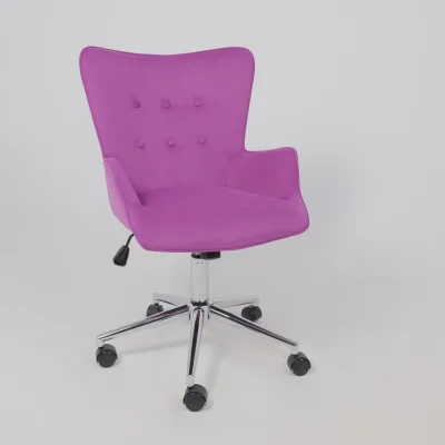 Кресло поворотное BELLA chrome, Velluto 41, велюр/фиолетовый_19