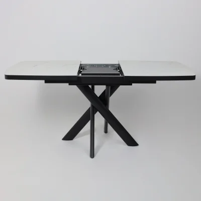 Стол LEONEL-130, раздвижной 130(165)х85, Кварцит-HPL/Черный_19