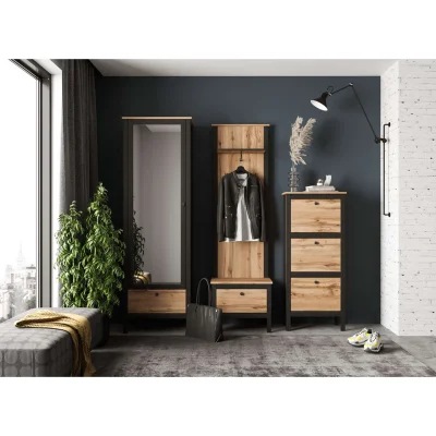 Н.м. "LOFT" шкаф SZF1W1S/60, к.Дуб вотан+Черный/ф.Дуб вотан_2